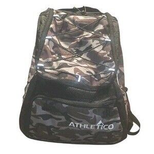 Athletico Camo Sports Backpack Baseball Softball Bat Bag Gear Equipment Pack